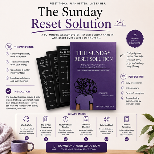 The Sunday Reset Solution | Step-by-step Sunday Planning System The PDF guide Pro