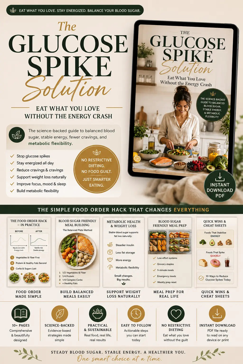 The Glucose Spike Solution — metabolic health PDF guide advert
